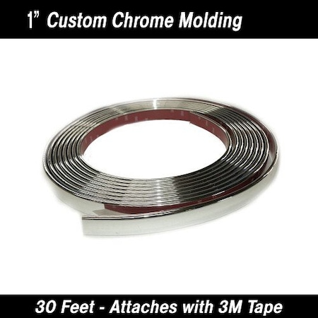 Cowles Products PROTEKTOTRIM CHROME TRIM & MOLDING, 1IN Custom Chrome, 30FT KIT, CHROME 37-314